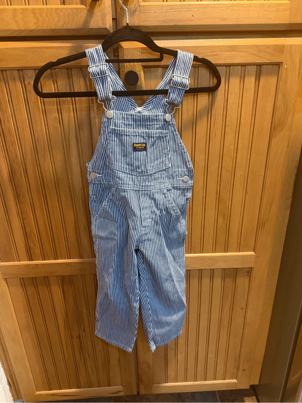 OshKosh B'gosh Blue & White Striped Kids Overalls